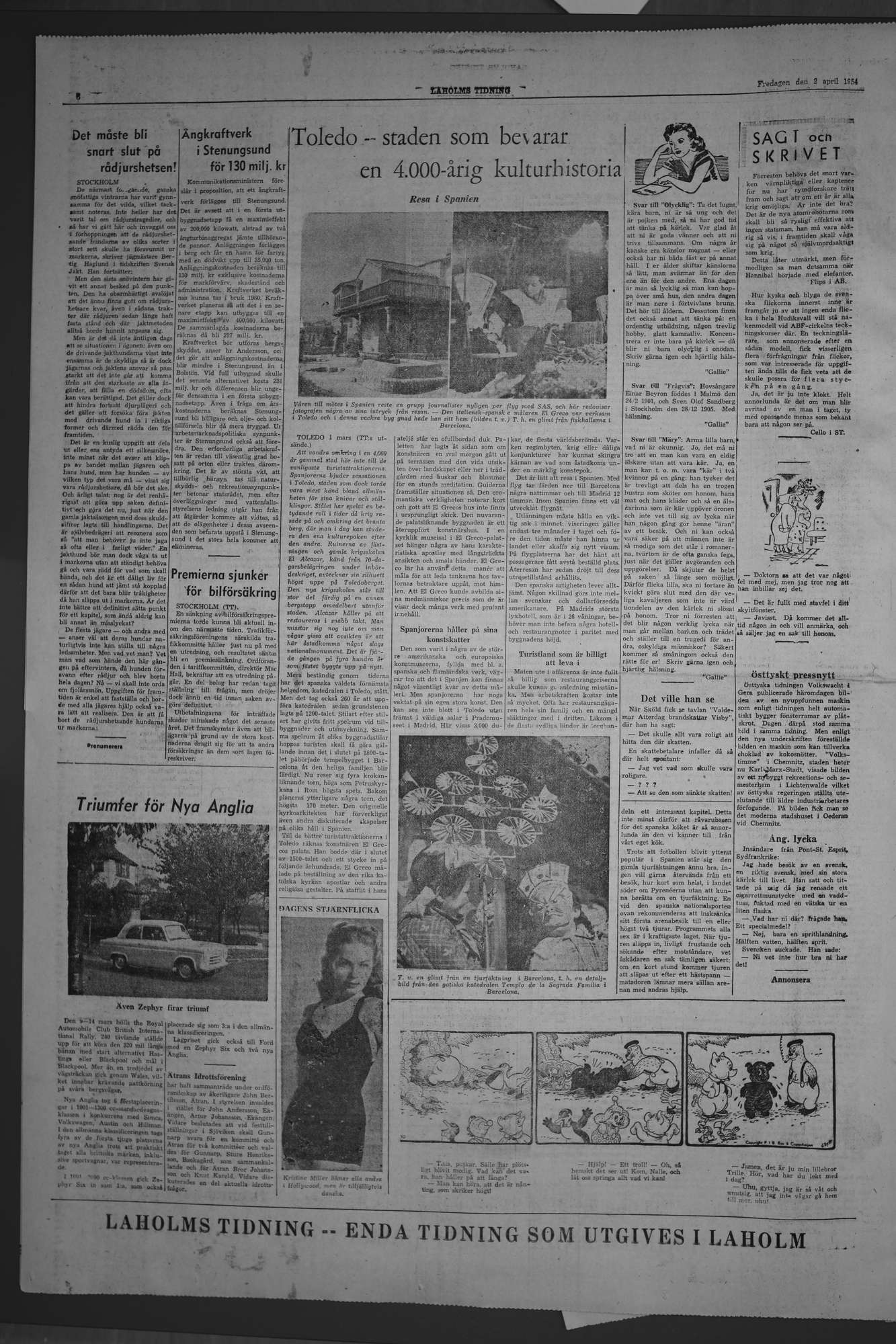Laholms Tidning Fredag 2 april 1954, sida 6
