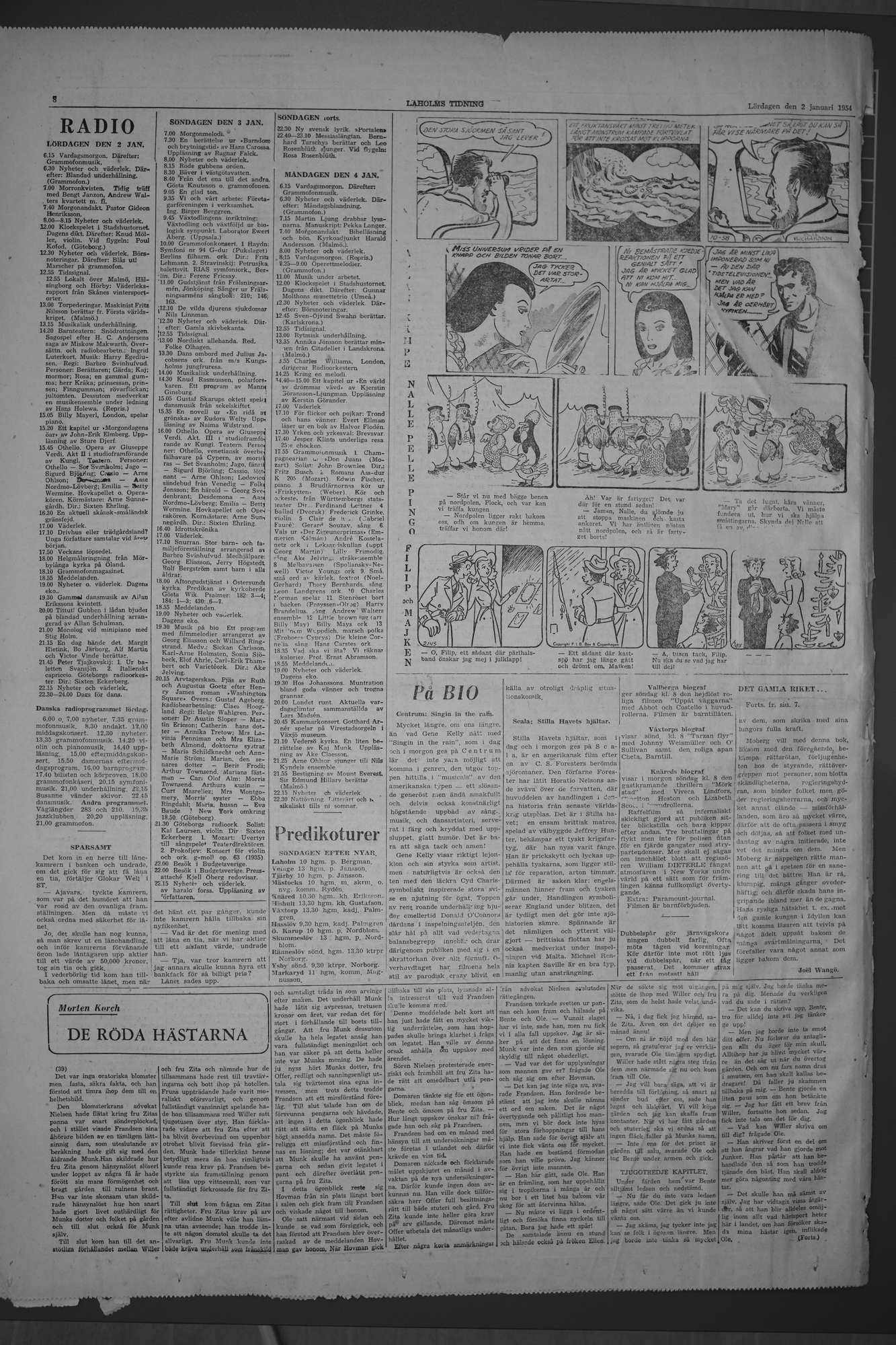 Laholms Tidning Lördag 2 januari 1954, sida 8