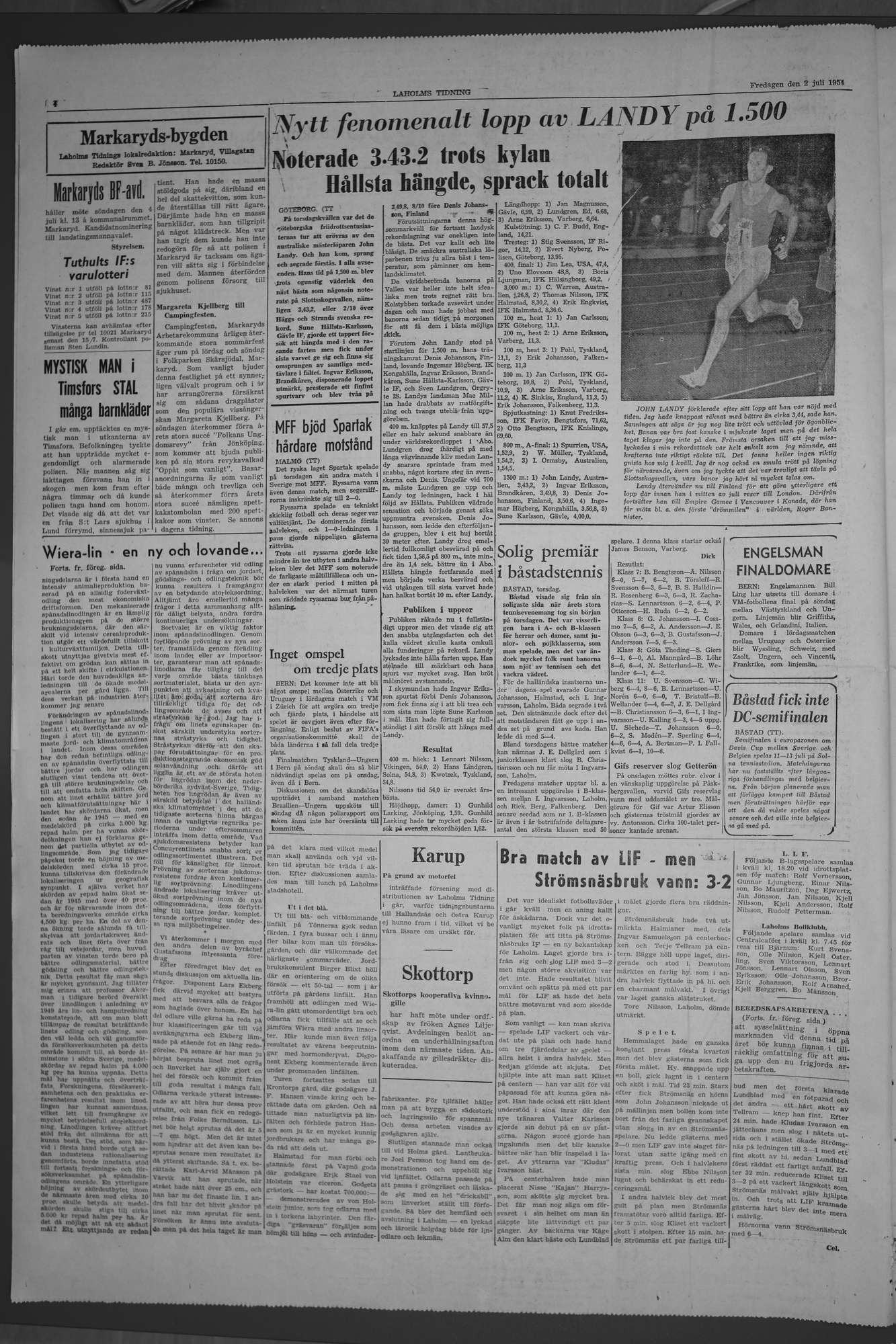Laholms Tidning Fredag 2 juli 1954, sida 4