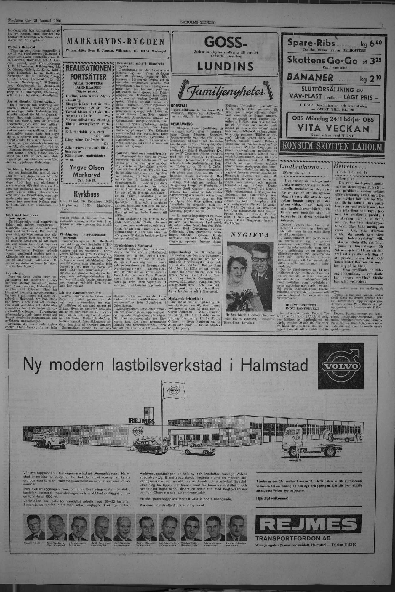 Laholms Tidning Fredag 21 januari 1966, sida 3