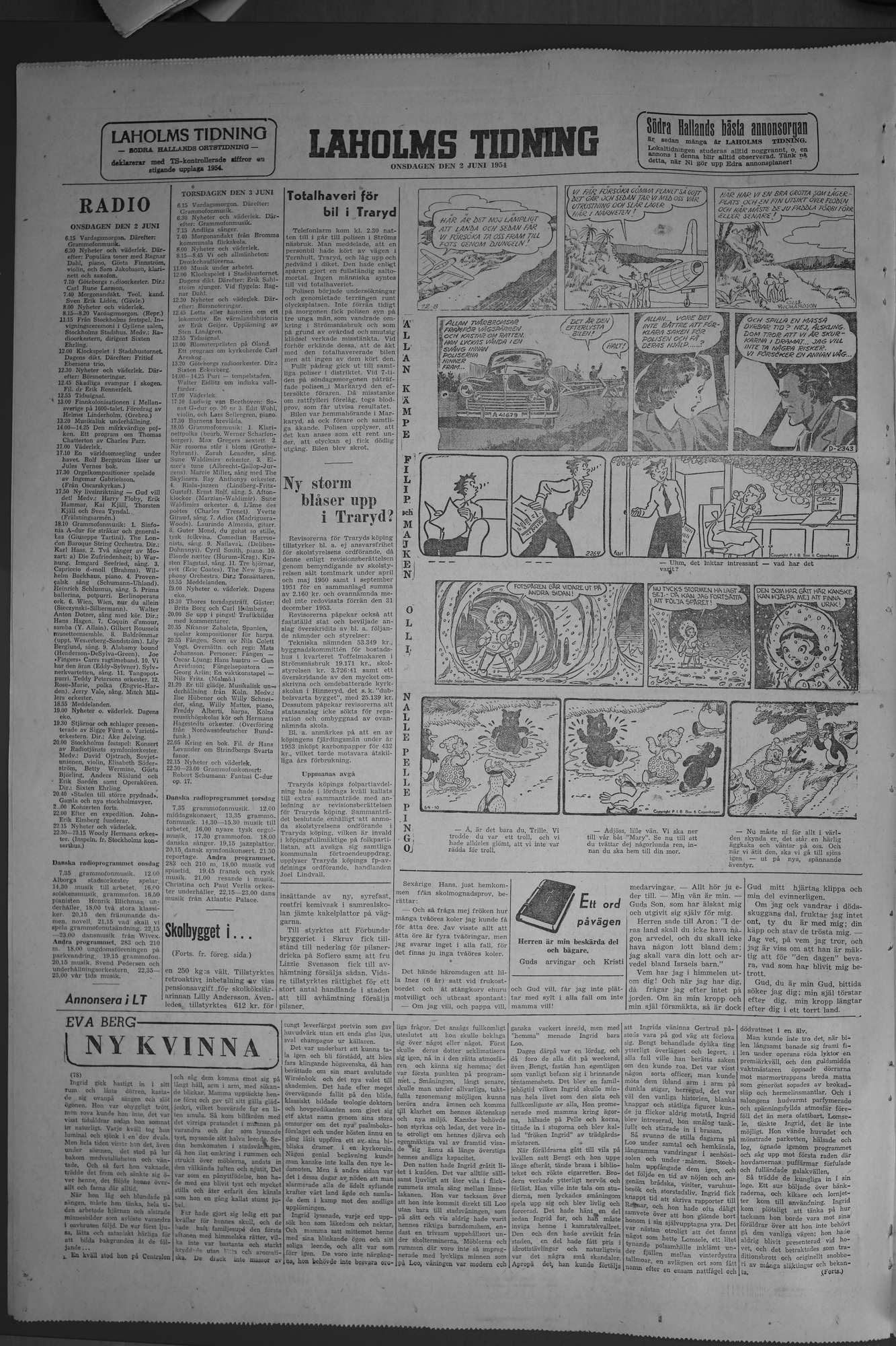 Laholms Tidning Onsdag 2 juni 1954, sida 6