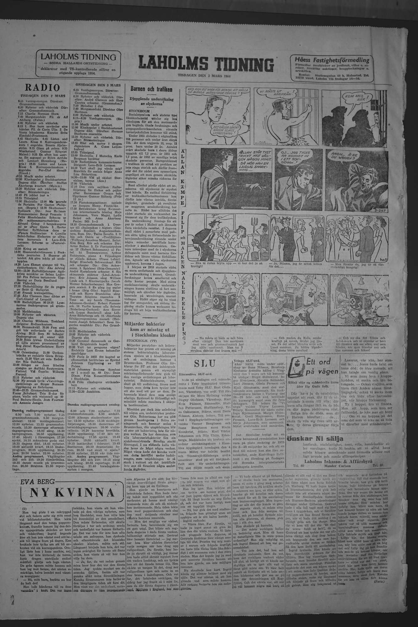 Laholms Tidning Tisdag 2 mars 1954, sida 6