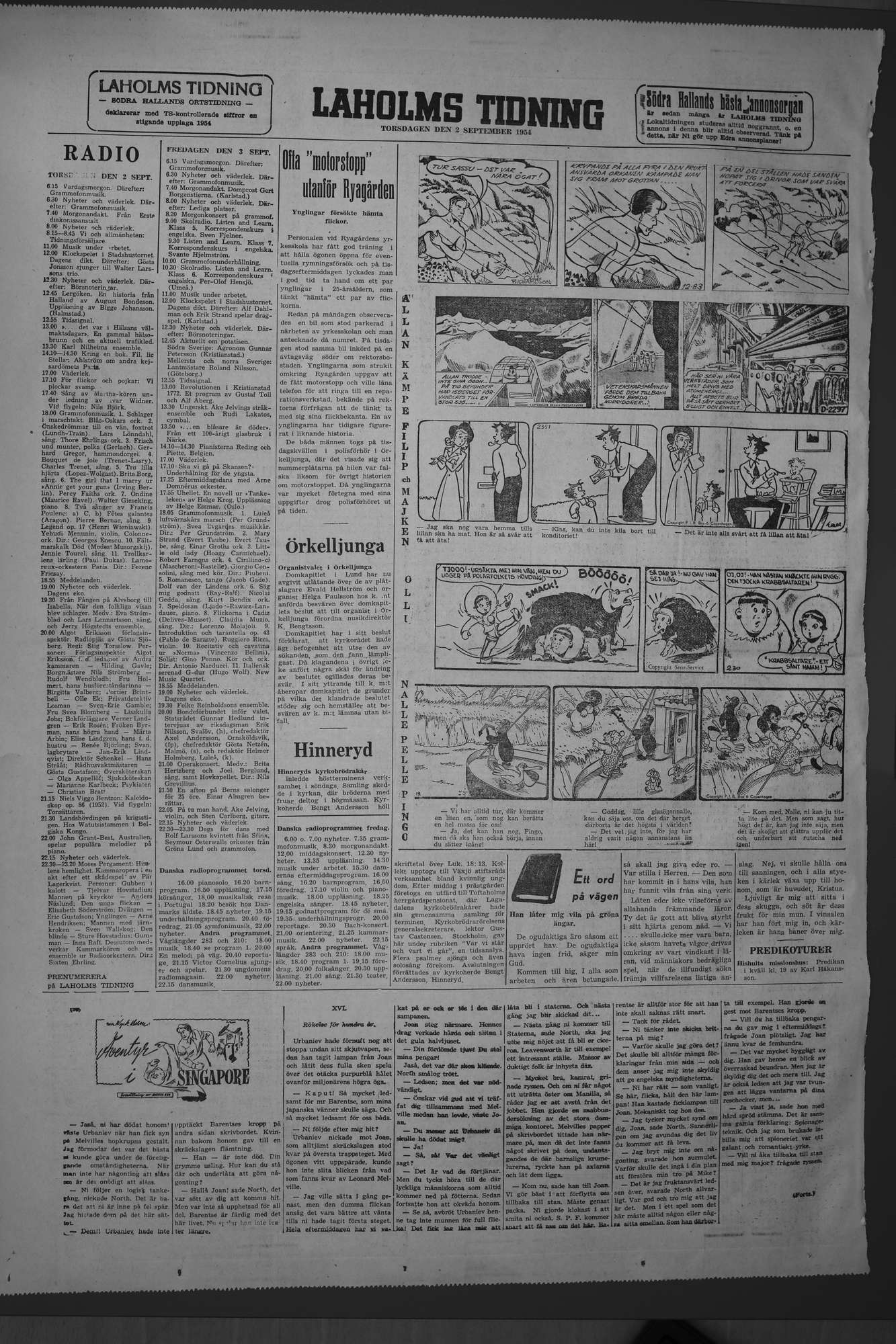 Laholms Tidning Torsdag 2 september 1954, sida 8