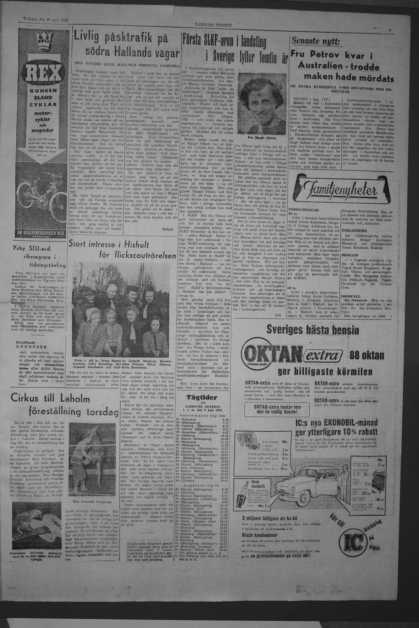 Laholms Tidning Tisdag 20 april 1954, sida 3