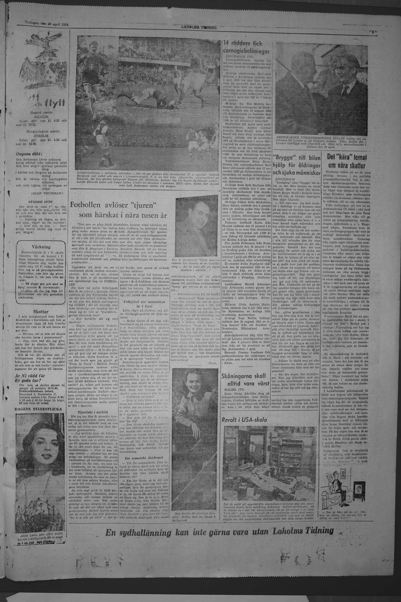 Laholms Tidning Tisdag 20 april 1954, sida 7