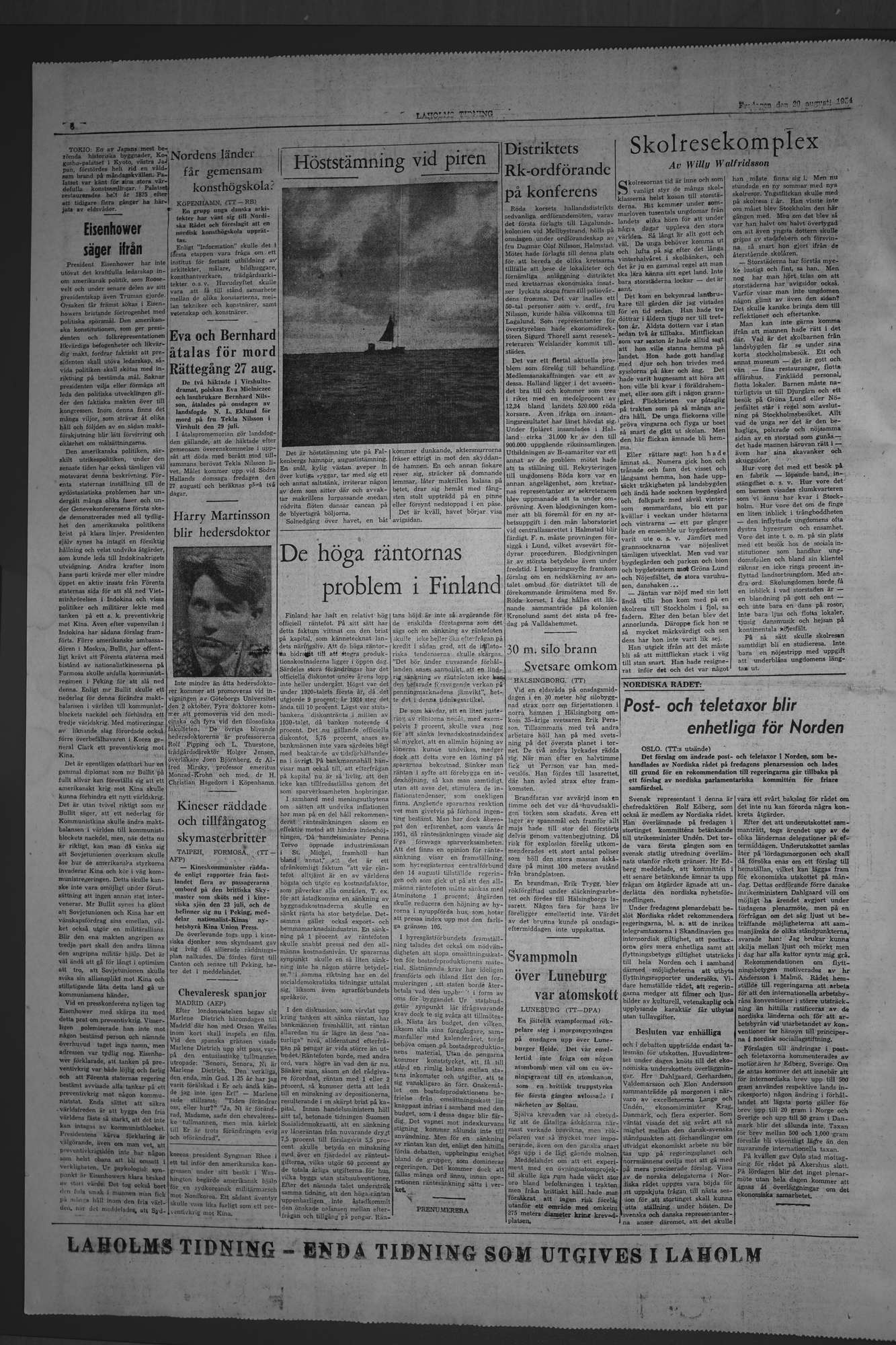 Laholms Tidning Fredag 20 augusti 1954, sida 6