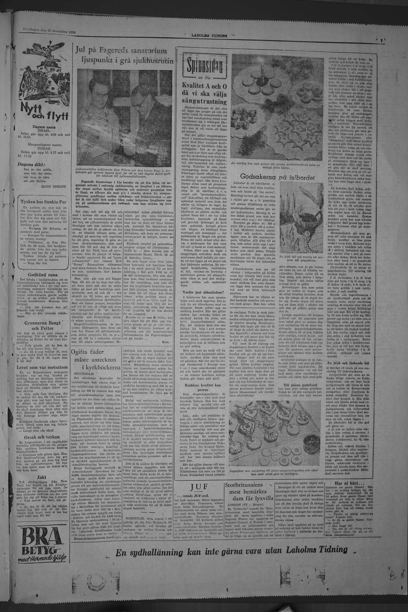 Laholms Tidning Måndag 20 december 1954, sida 7