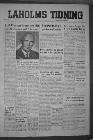 Förstasidan, Lördag 20 februari 1954