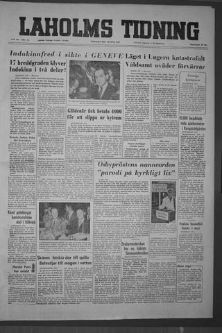 Förstasidan, Tisdag 20 juli 1954