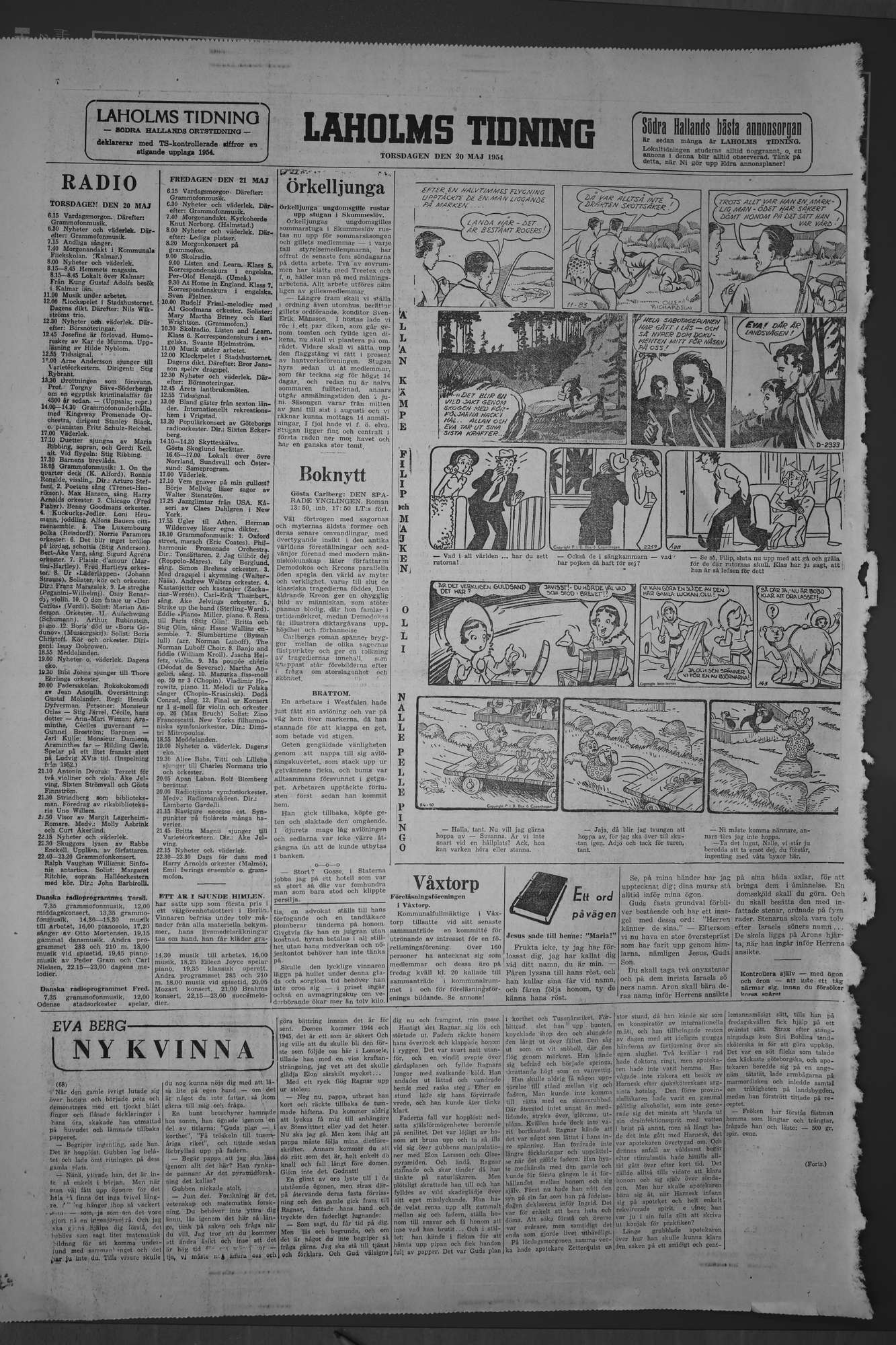 Laholms Tidning Torsdag 20 maj 1954, sida 8