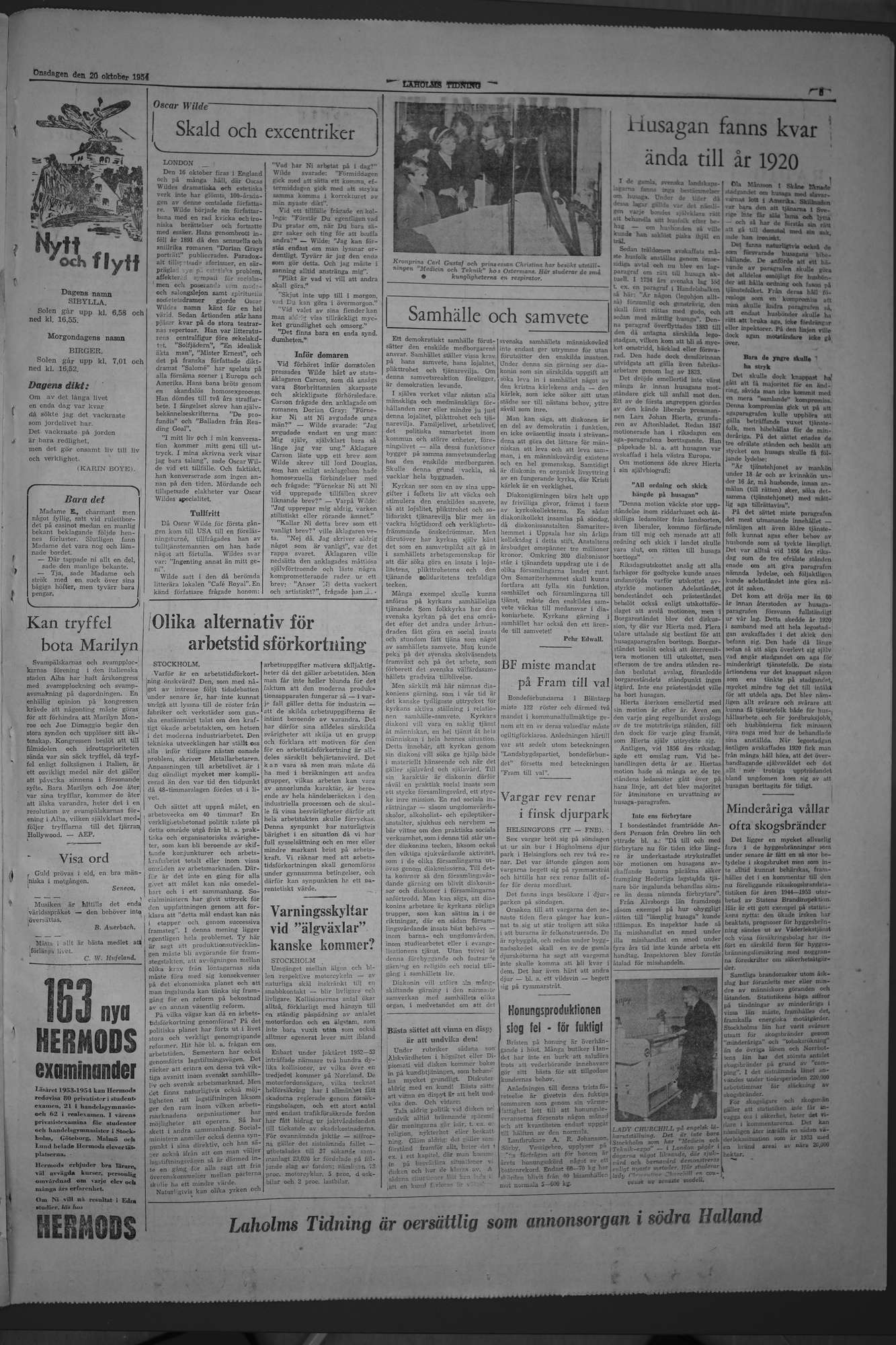 Laholms Tidning Onsdag 20 oktober 1954, sida 5