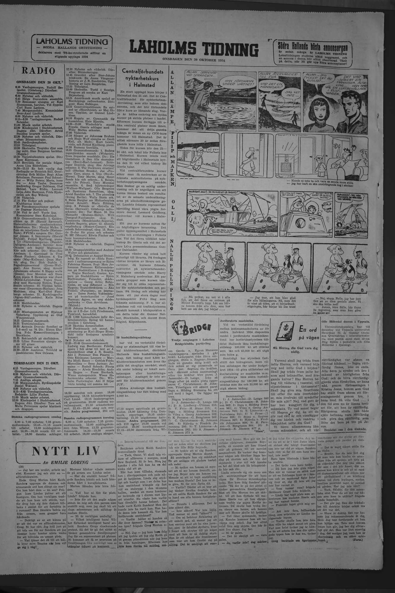 Laholms Tidning Onsdag 20 oktober 1954, sida 6