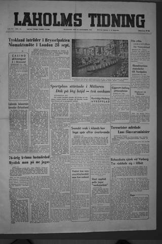 Förstasidan, Måndag 20 september 1954