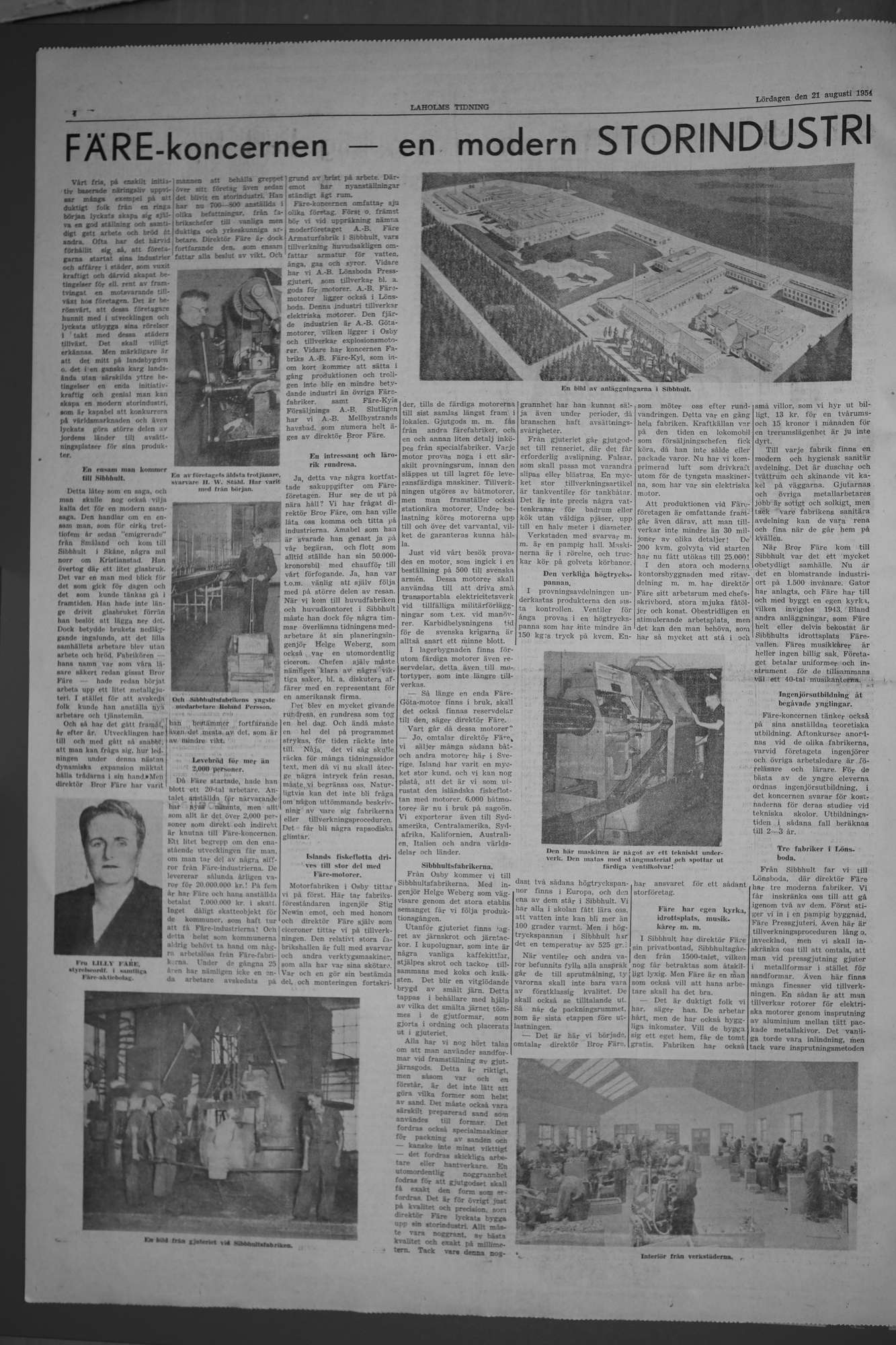 Laholms Tidning Lördag 21 augusti 1954, sida 4