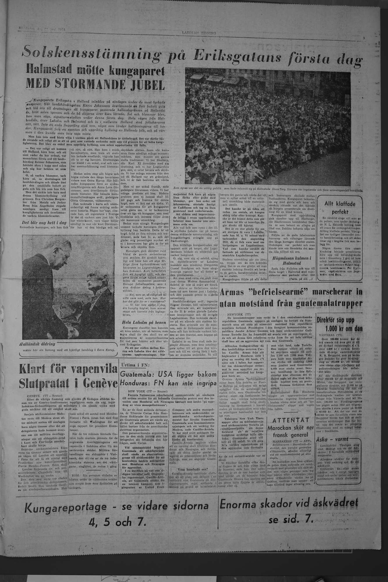 Laholms Tidning Måndag 21 juni 1954, sida 3