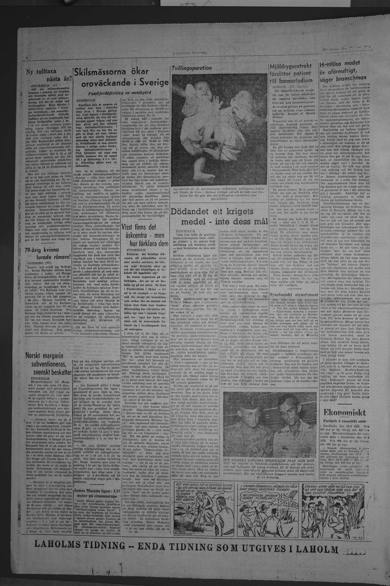 Laholms Tidning Måndag 21 juni 1954, sida 6