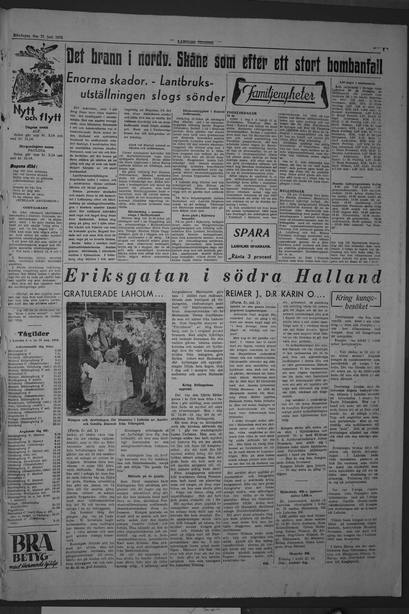 Laholms Tidning Måndag 21 juni 1954, sida 7
