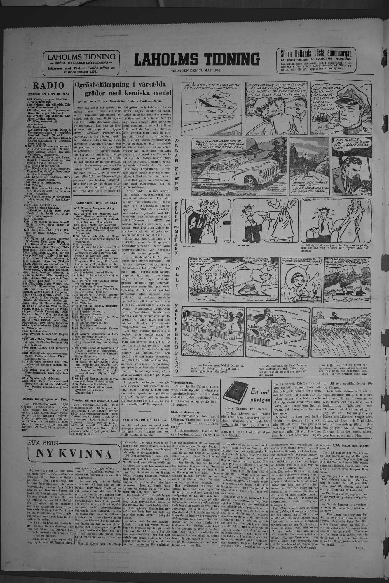 Laholms Tidning Fredag 21 maj 1954, sida 8