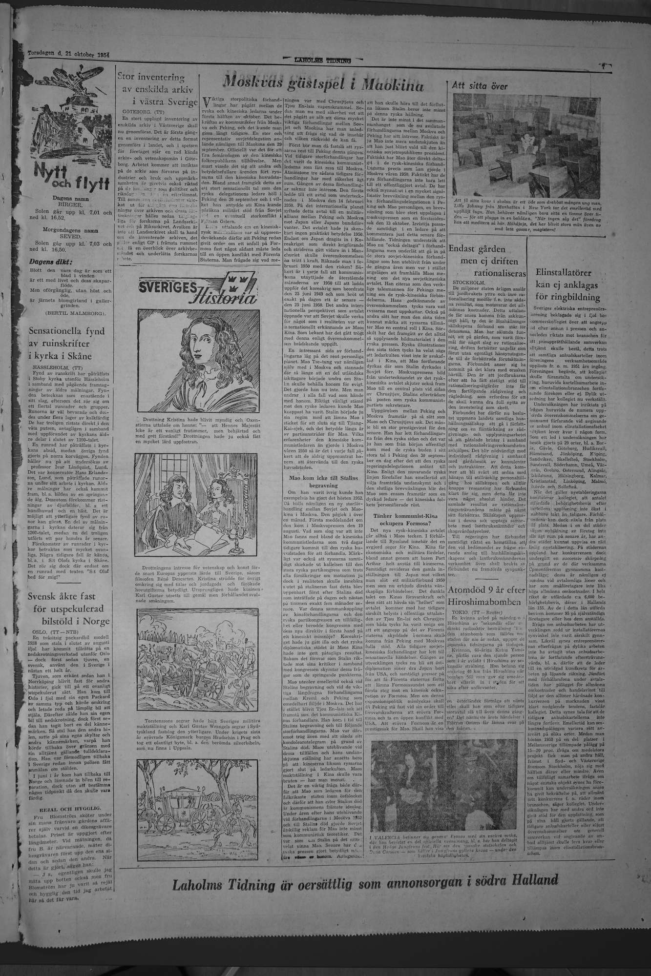 Laholms Tidning Torsdag 21 oktober 1954, sida 7