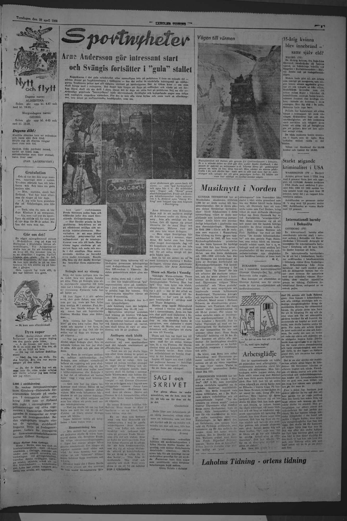 Laholms Tidning Torsdag 22 april 1954, sida 5