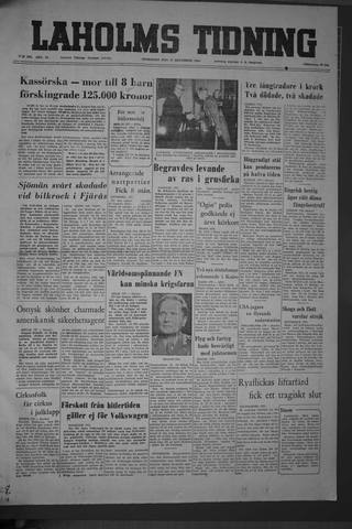 Förstasidan, Onsdag 22 december 1954