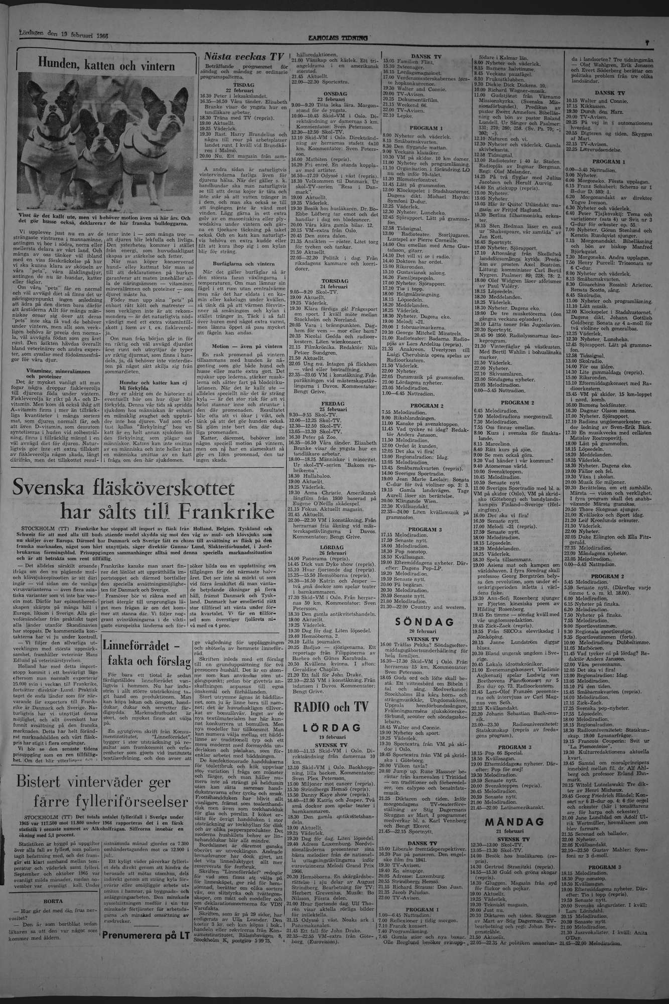 Laholms Tidning Lördag 19 februari 1966, sida 7