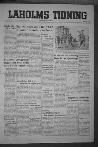 Förstasidan, Fredag 22 januari 1954