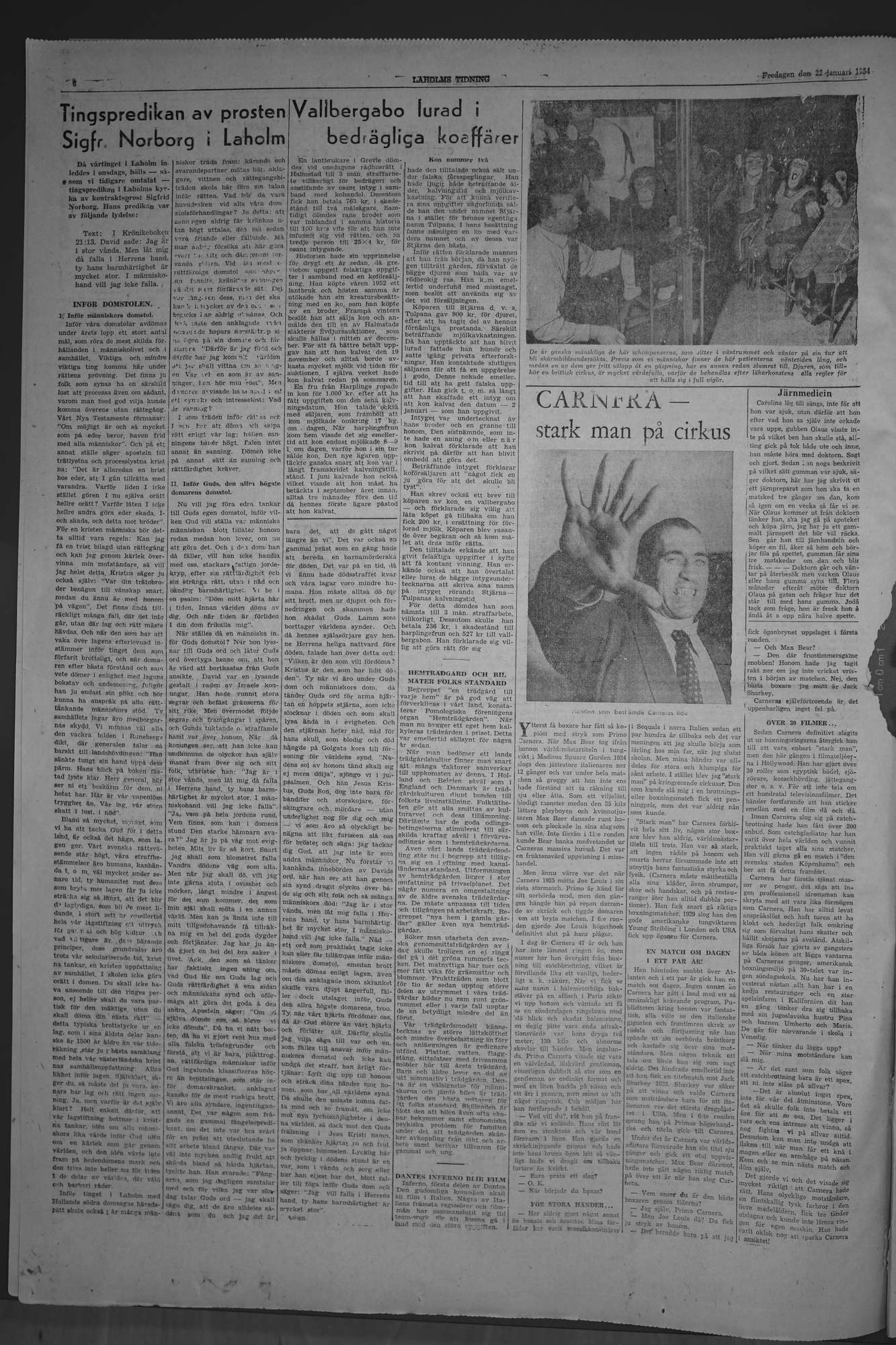 Laholms Tidning Fredag 22 januari 1954, sida 5