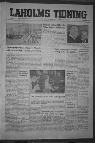 Förstasidan, Fredag 22 oktober 1954