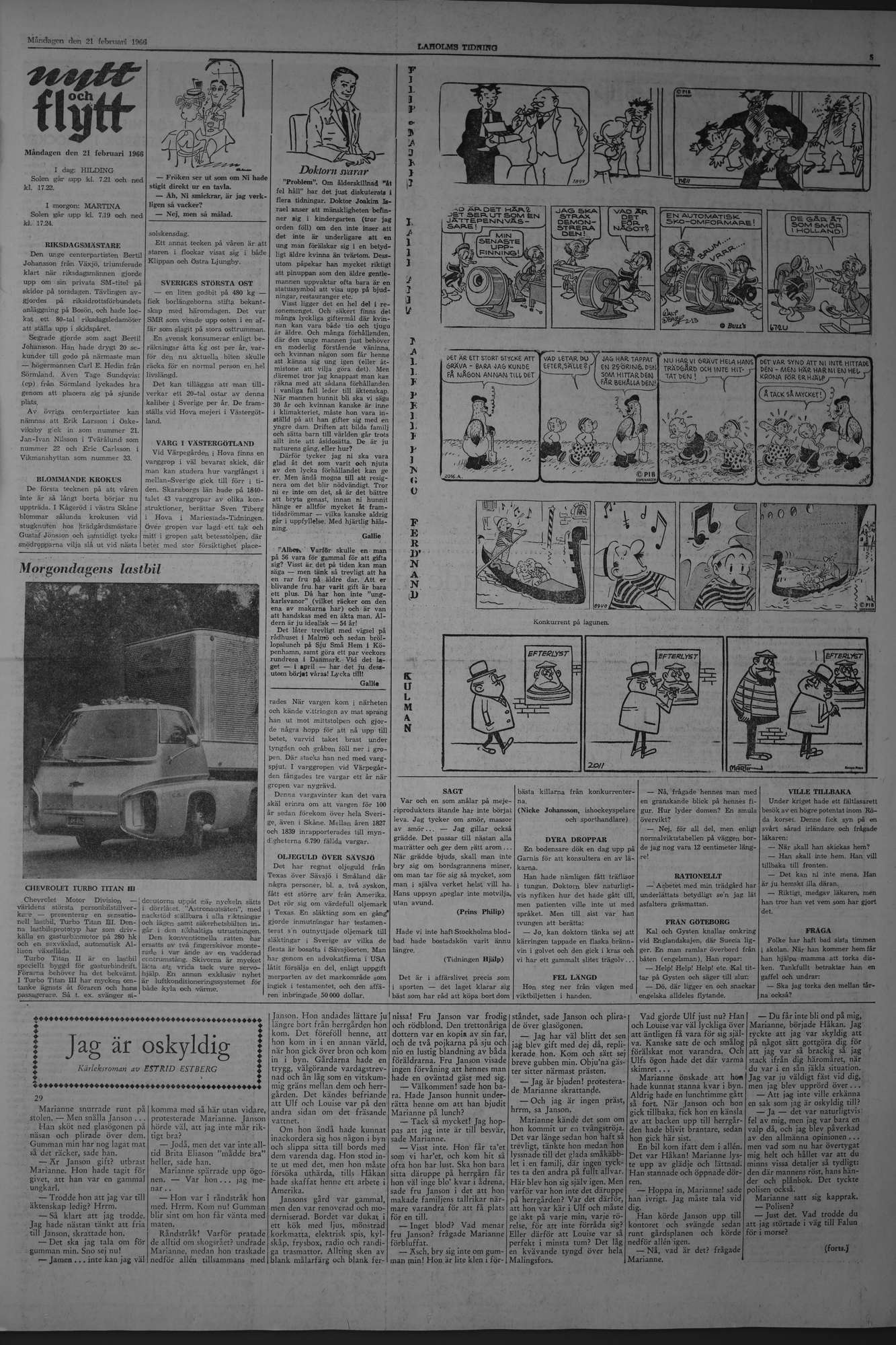 Laholms Tidning Måndag 21 februari 1966, sida 5