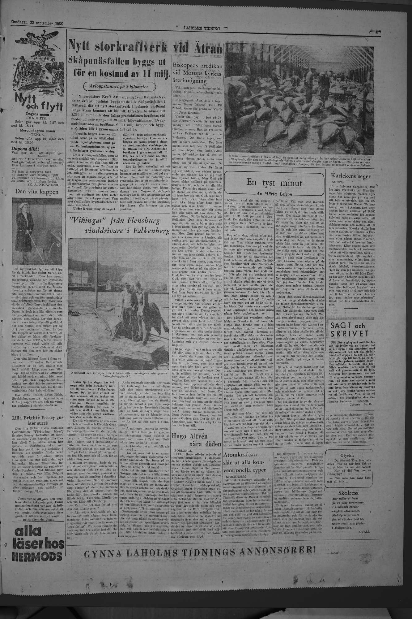 Laholms Tidning Onsdag 22 september 1954, sida 5