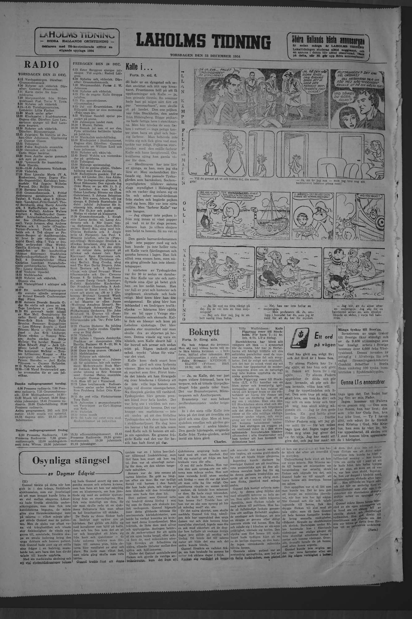 Laholms Tidning Torsdag 23 december 1954, sida 8