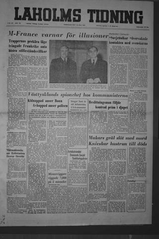 Förstasidan, Fredag 23 juli 1954