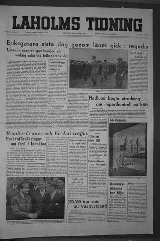 Förstasidan, Onsdag 23 juni 1954