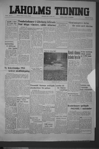 Förstasidan, Tisdag 23 mars 1954