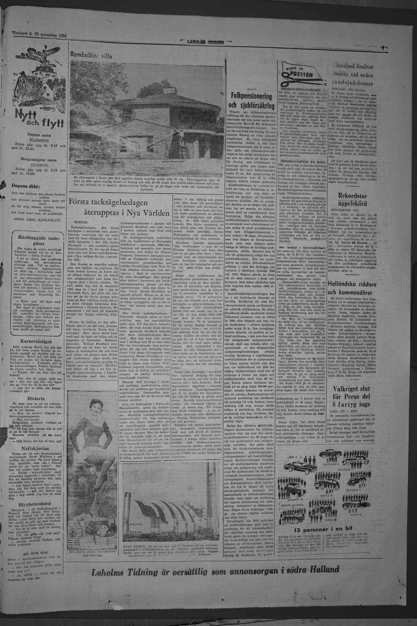 Laholms Tidning Tisdag 23 november 1954, sida 7