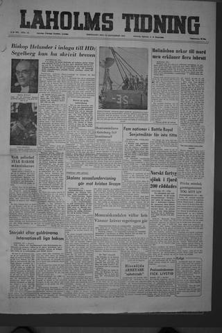 Förstasidan, Torsdag 23 september 1954