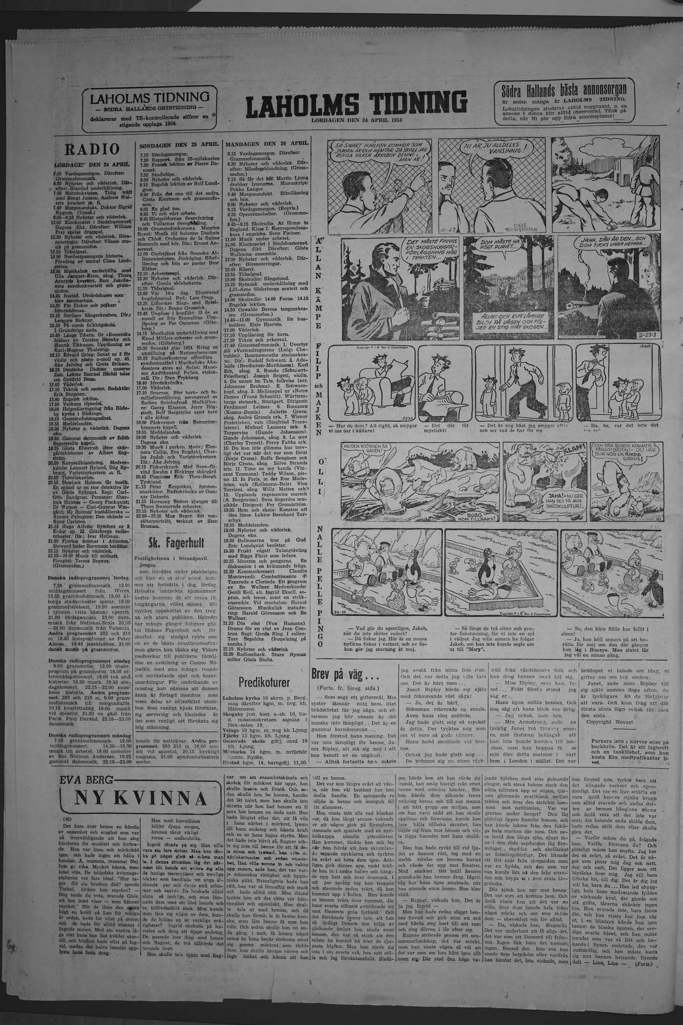 Laholms Tidning Lördag 24 april 1954, sida 8