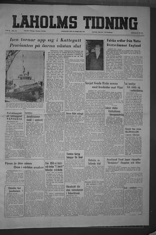 Förstasidan, Onsdag 24 februari 1954