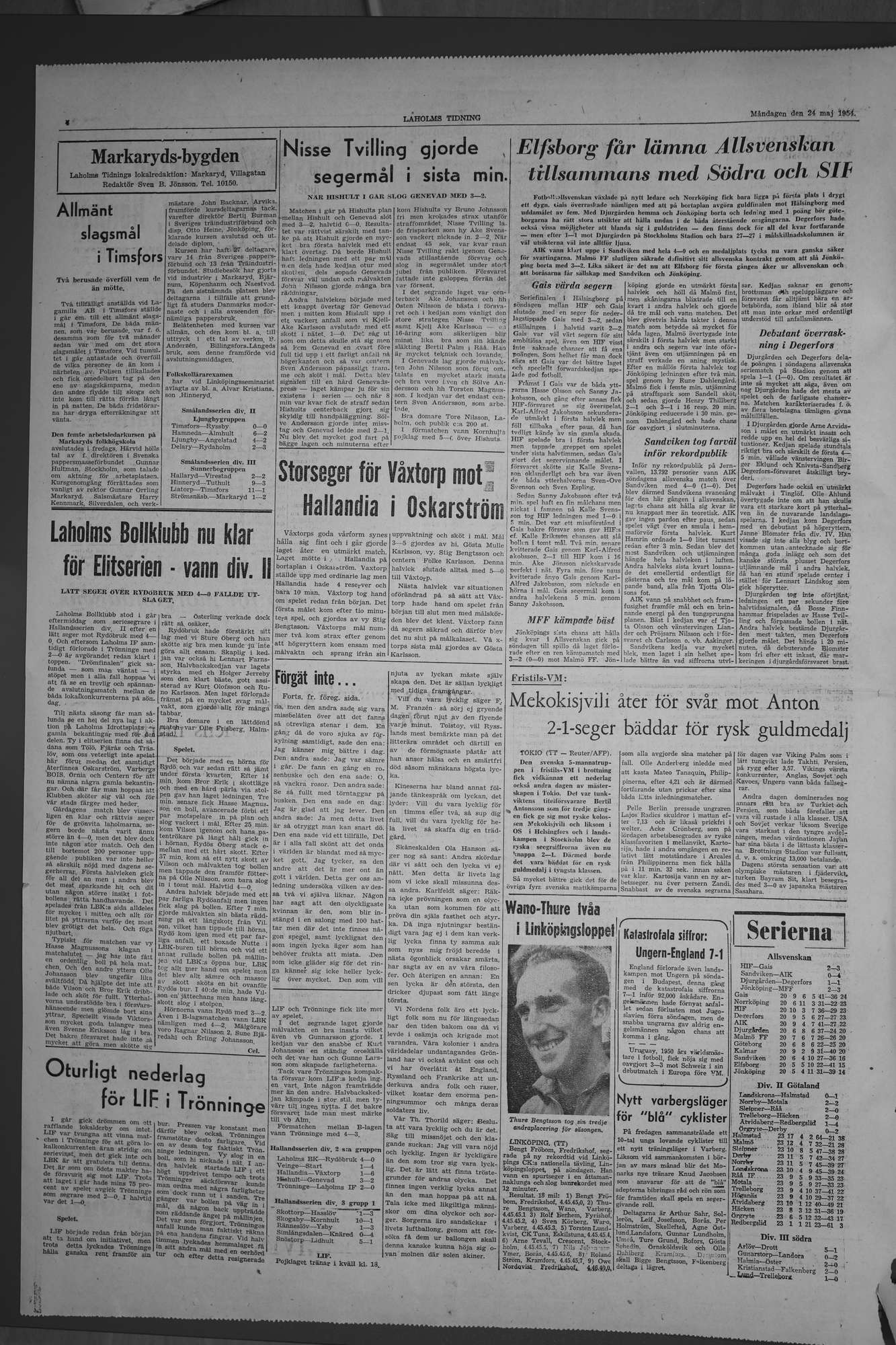 Laholms Tidning Måndag 24 maj 1954, sida 4