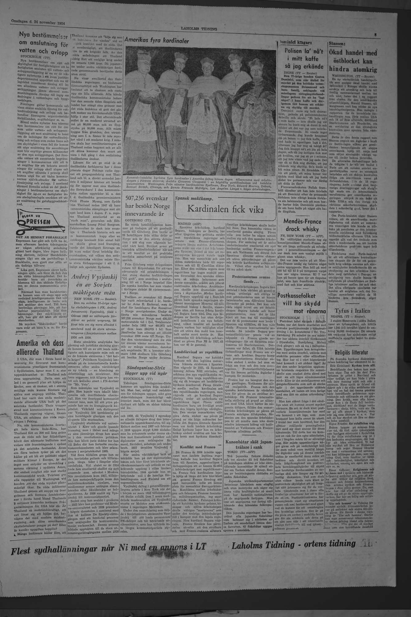 Laholms Tidning Onsdag 24 november 1954, sida 5