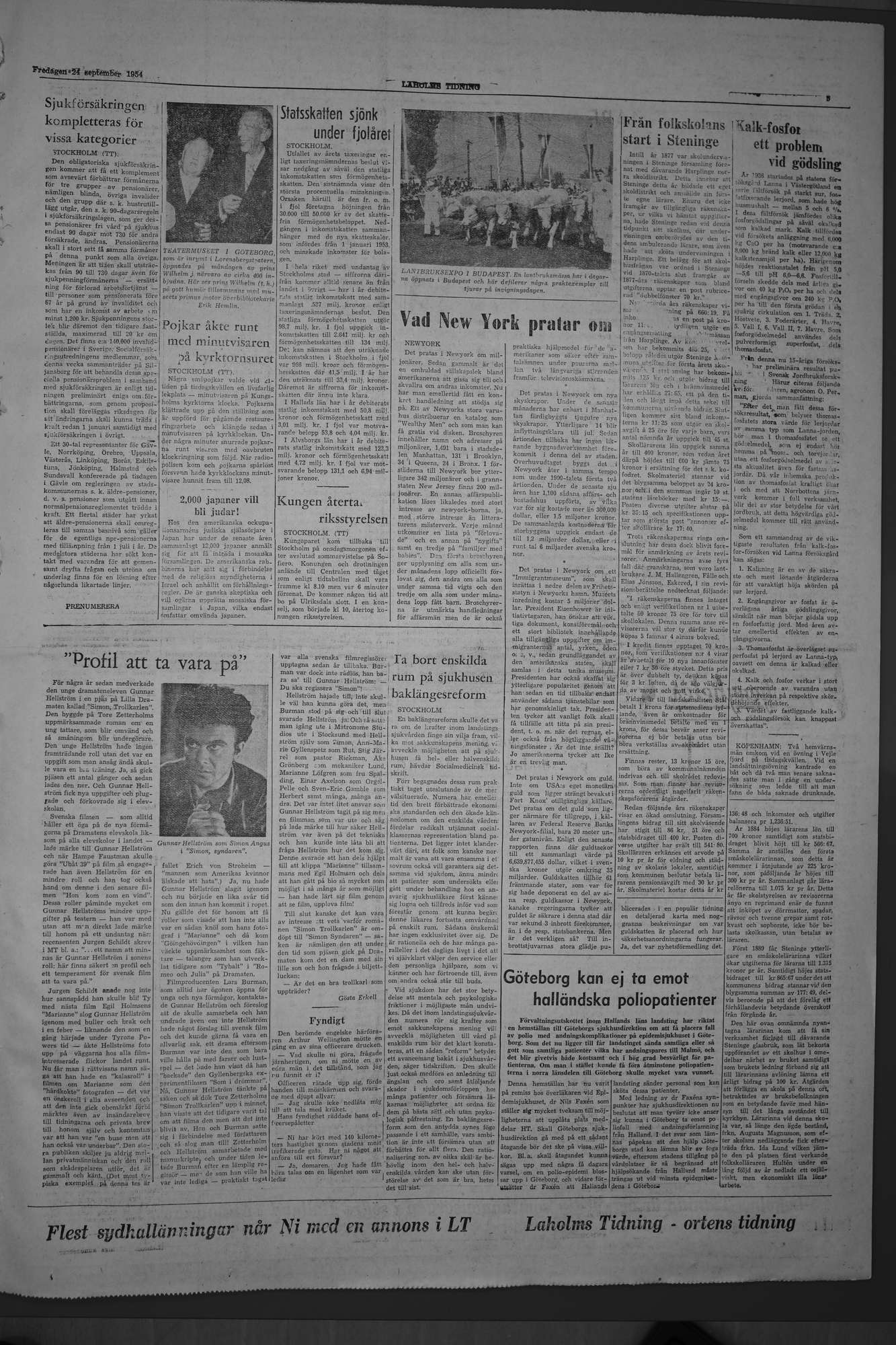 Laholms Tidning Fredag 24 september 1954, sida 5