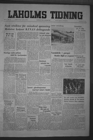 Förstasidan, Måndag 25 januari 1954