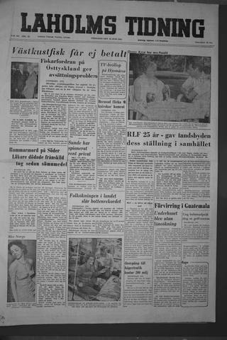 Förstasidan, Fredag 25 juni 1954