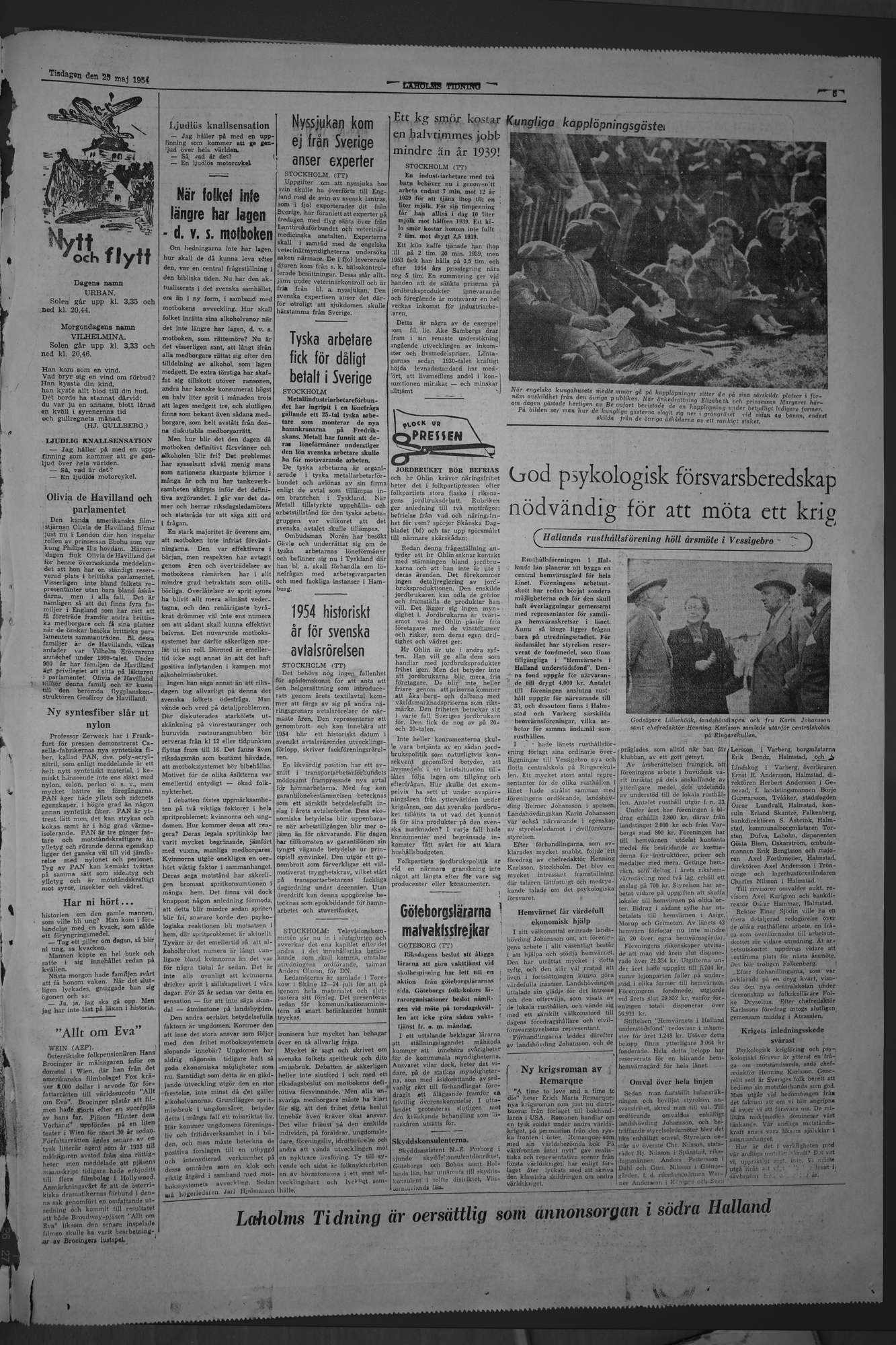 Laholms Tidning Tisdag 25 maj 1954, sida 5