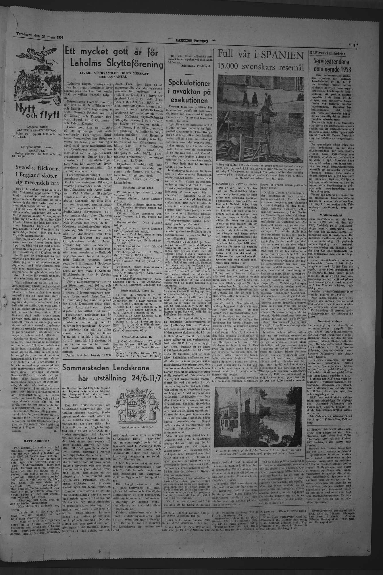Laholms Tidning Torsdag 25 mars 1954, sida 5