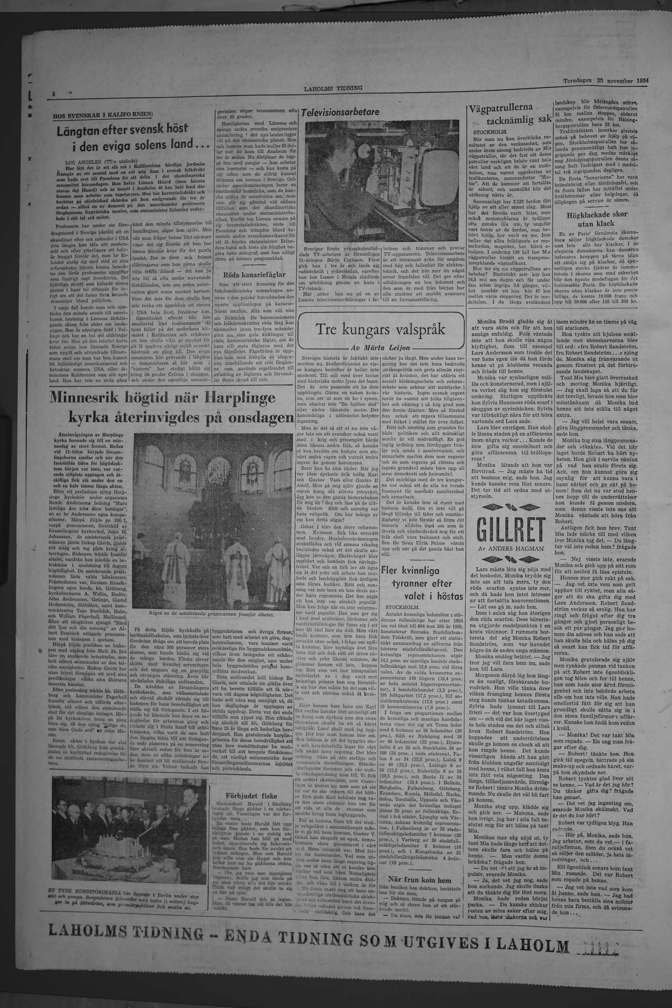 Laholms Tidning Torsdag 25 november 1954, sida 4