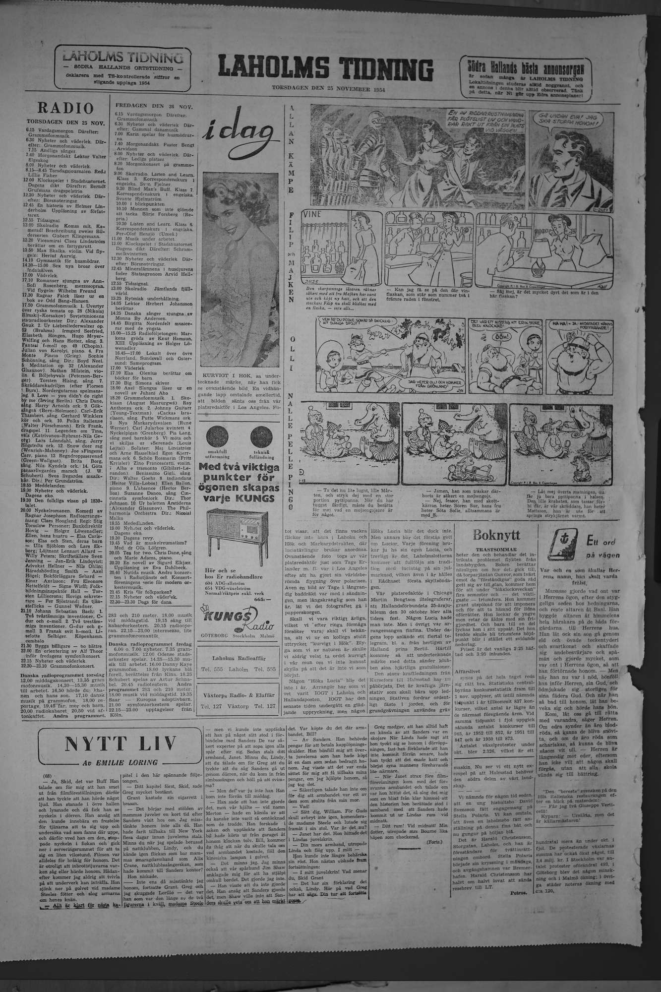 Laholms Tidning Torsdag 25 november 1954, sida 8
