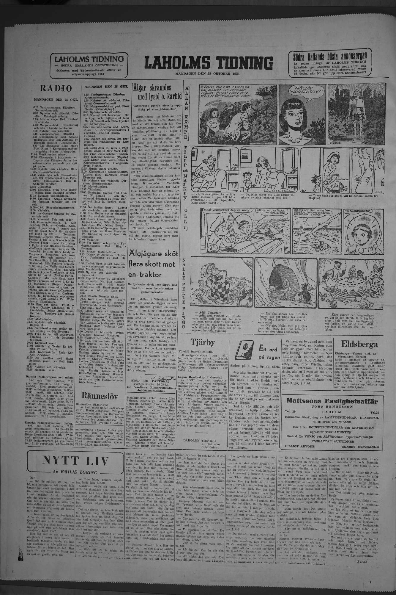 Laholms Tidning Måndag 25 oktober 1954, sida 6