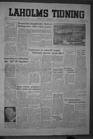 Förstasidan, Lördag 25 september 1954